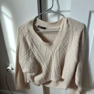 Cream Cropped Sweater